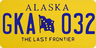 AK license plate GKA032