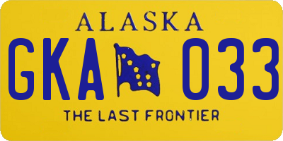 AK license plate GKA033