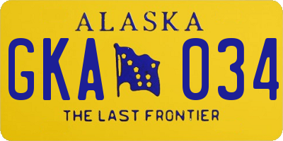 AK license plate GKA034