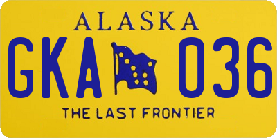 AK license plate GKA036