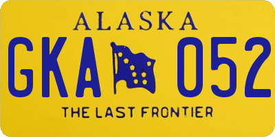 AK license plate GKA052