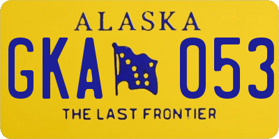 AK license plate GKA053