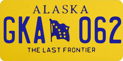 AK license plate GKA062