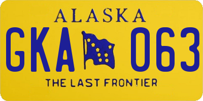AK license plate GKA063