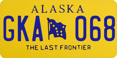 AK license plate GKA068