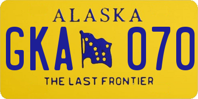 AK license plate GKA070