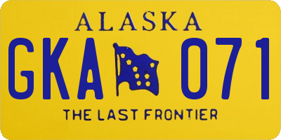 AK license plate GKA071