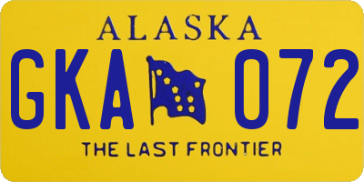 AK license plate GKA072