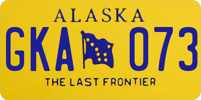 AK license plate GKA073