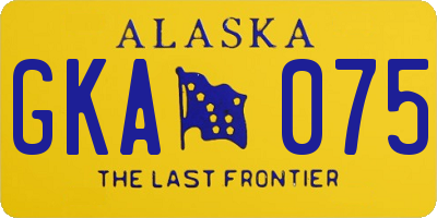 AK license plate GKA075