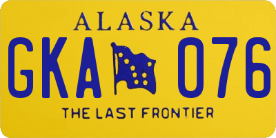 AK license plate GKA076