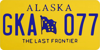 AK license plate GKA077
