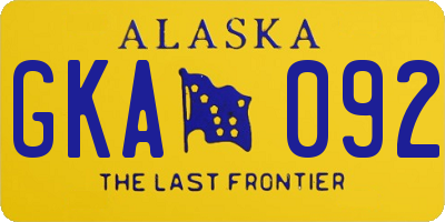 AK license plate GKA092