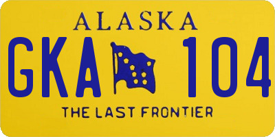 AK license plate GKA104