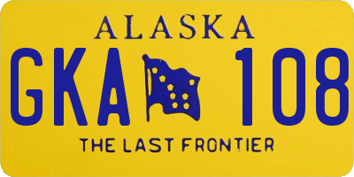 AK license plate GKA108