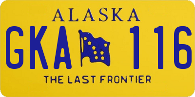 AK license plate GKA116