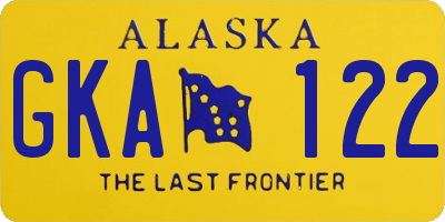 AK license plate GKA122