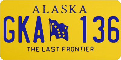 AK license plate GKA136
