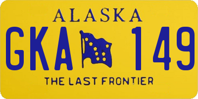 AK license plate GKA149