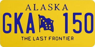 AK license plate GKA150