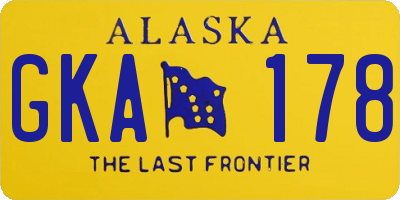 AK license plate GKA178