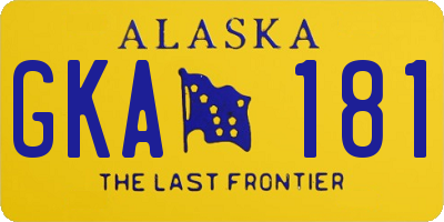 AK license plate GKA181