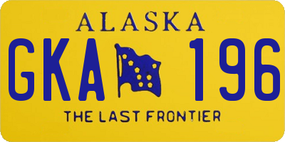 AK license plate GKA196