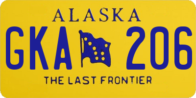 AK license plate GKA206