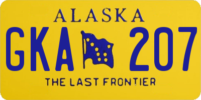 AK license plate GKA207