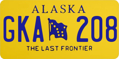 AK license plate GKA208