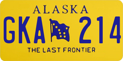 AK license plate GKA214