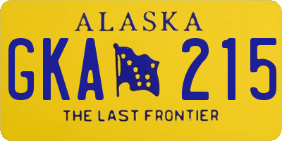 AK license plate GKA215
