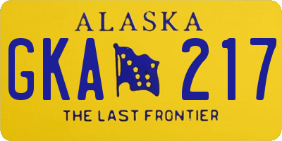 AK license plate GKA217