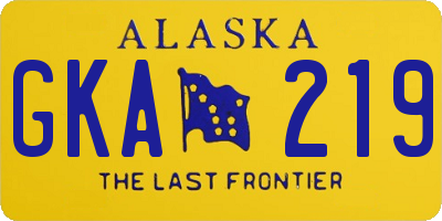 AK license plate GKA219