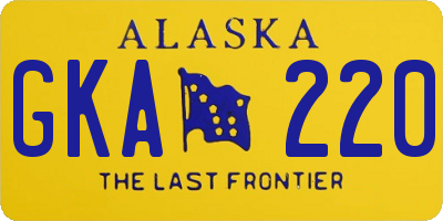 AK license plate GKA220
