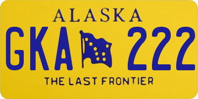 AK license plate GKA222