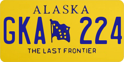 AK license plate GKA224