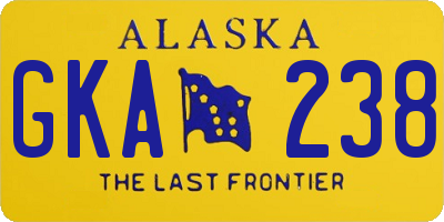 AK license plate GKA238