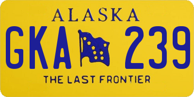AK license plate GKA239
