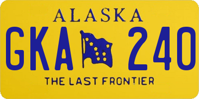 AK license plate GKA240