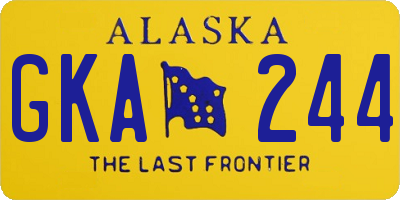 AK license plate GKA244