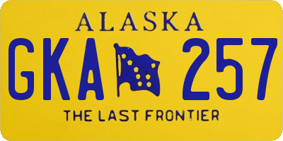 AK license plate GKA257
