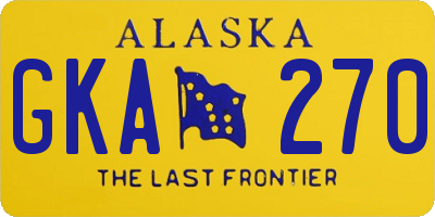 AK license plate GKA270