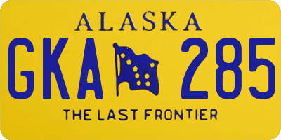 AK license plate GKA285