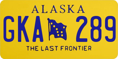 AK license plate GKA289