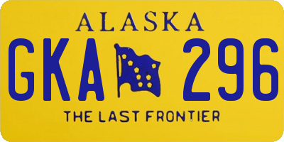 AK license plate GKA296