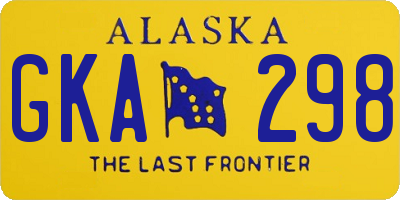 AK license plate GKA298