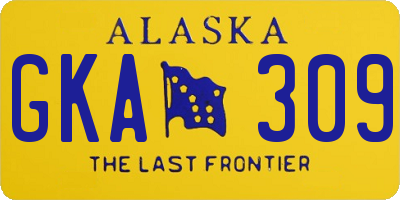 AK license plate GKA309