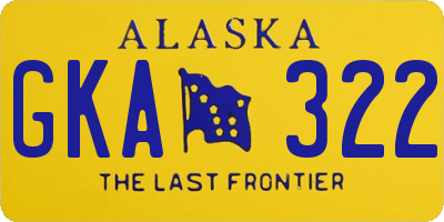 AK license plate GKA322