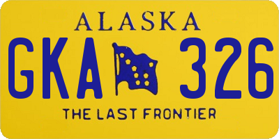 AK license plate GKA326